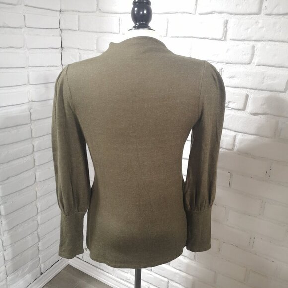 RW&CO. Ladies Size Medium Brown Lightweight Mock Neck Sweater - Picture 2 of 10